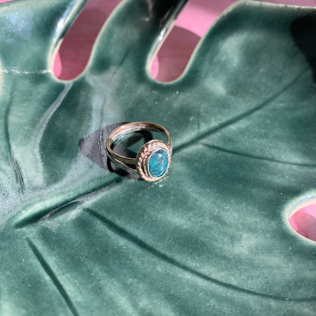 Mixed Metal Hubei Turquoise Ring size 6 - The Catalyst Mercantile