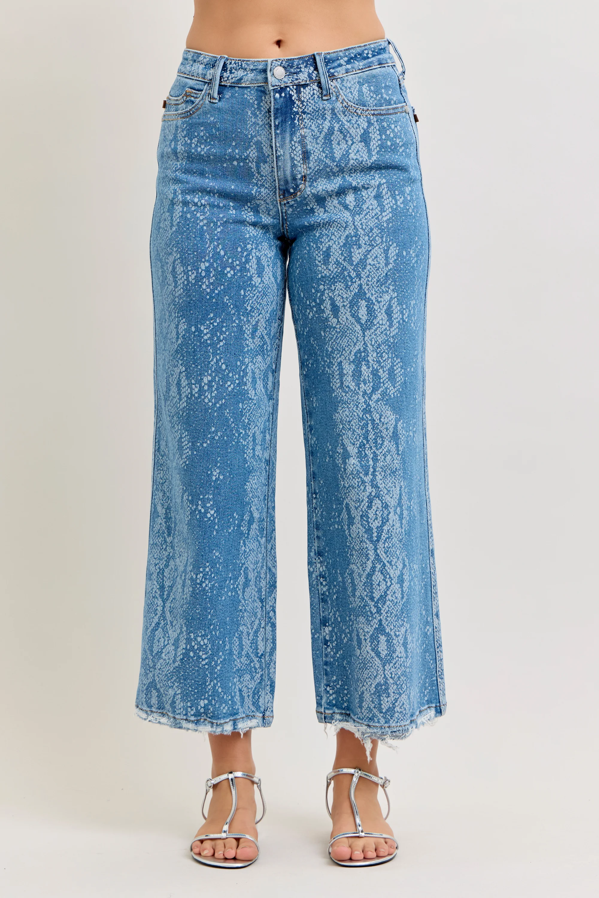 Bite Me Snake Print Wide Leg Cropped Denim – The Catalyst Mercantile