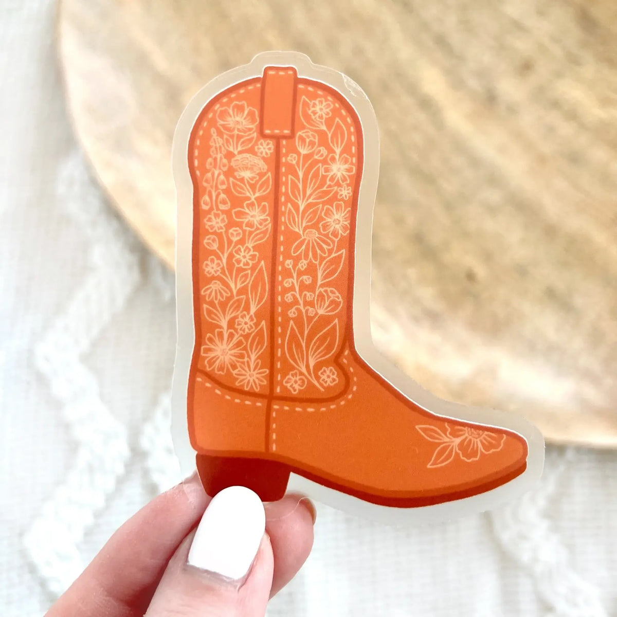 Clear Cowboy Boot Sticker, 3.25x2.5 in. | Western – The Catalyst Mercantile