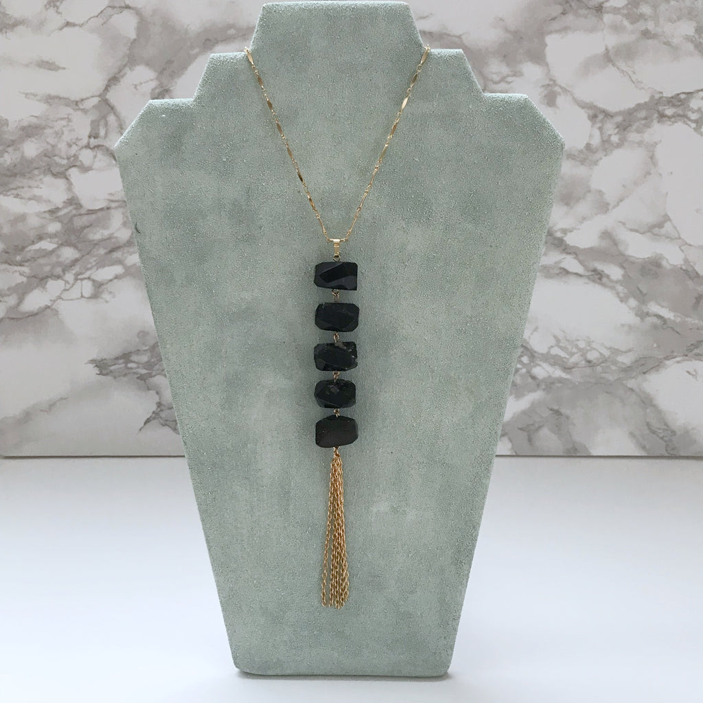 Long Natural Crystal Tassel Necklace - The Catalyst Mercantile