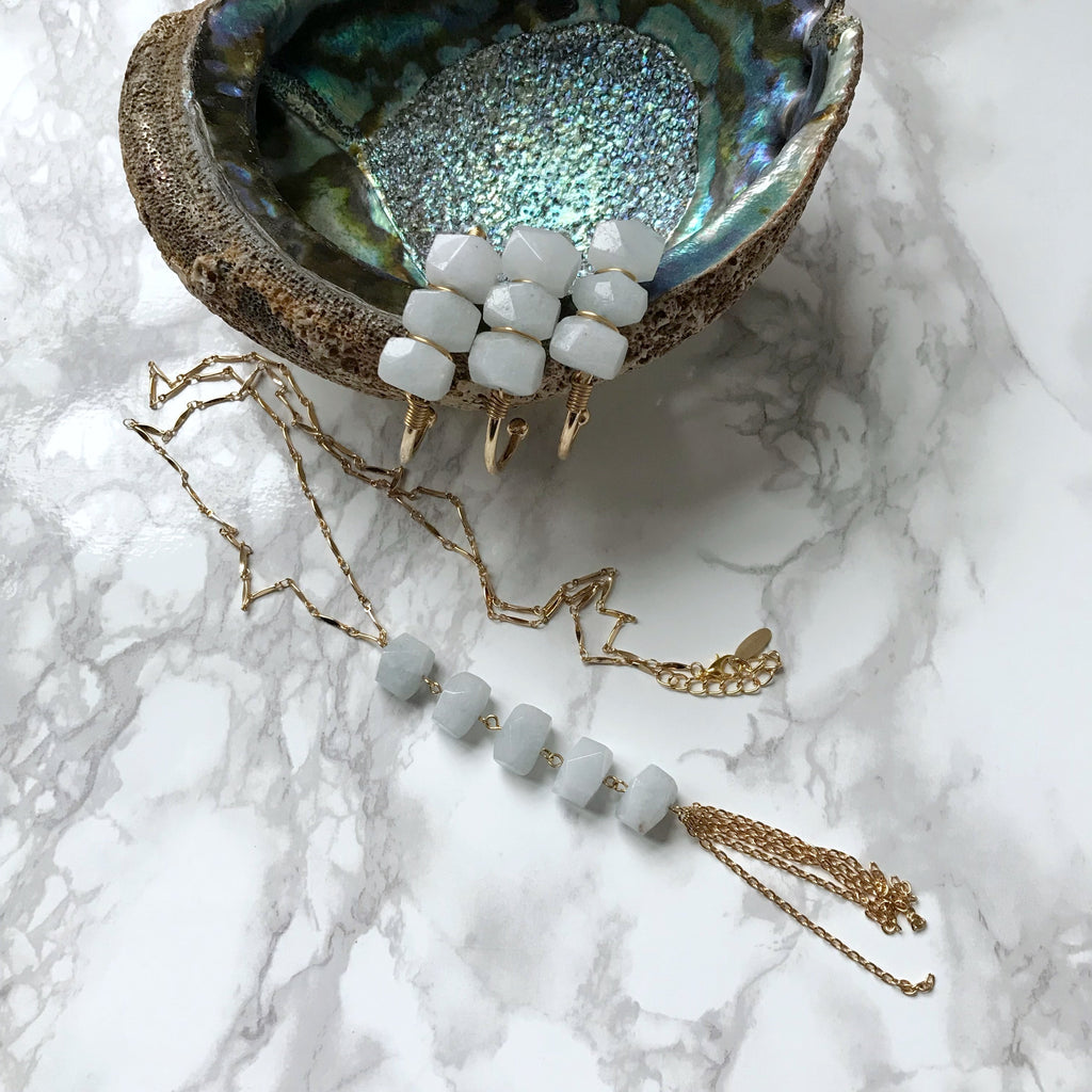 Long Natural Crystal Tassel Necklace - The Catalyst Mercantile