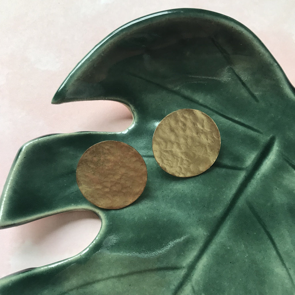 Hammered Disk Earrings - The Catalyst Mercantile