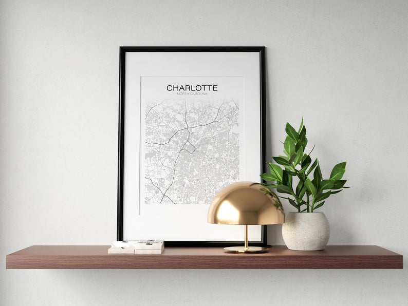 Charlotte Street Map Wall Print - The Catalyst Mercantile